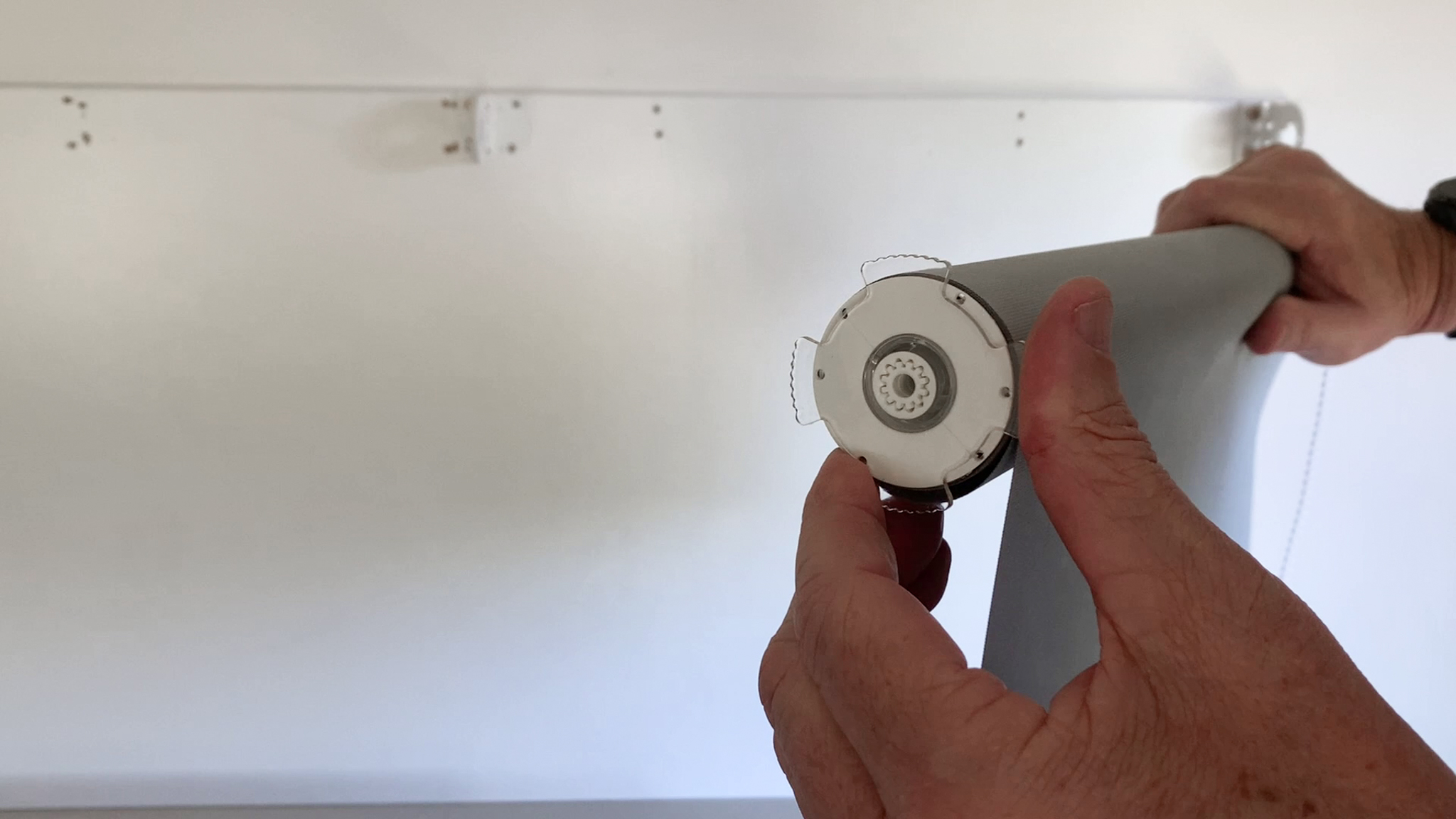 three roller blinds joined